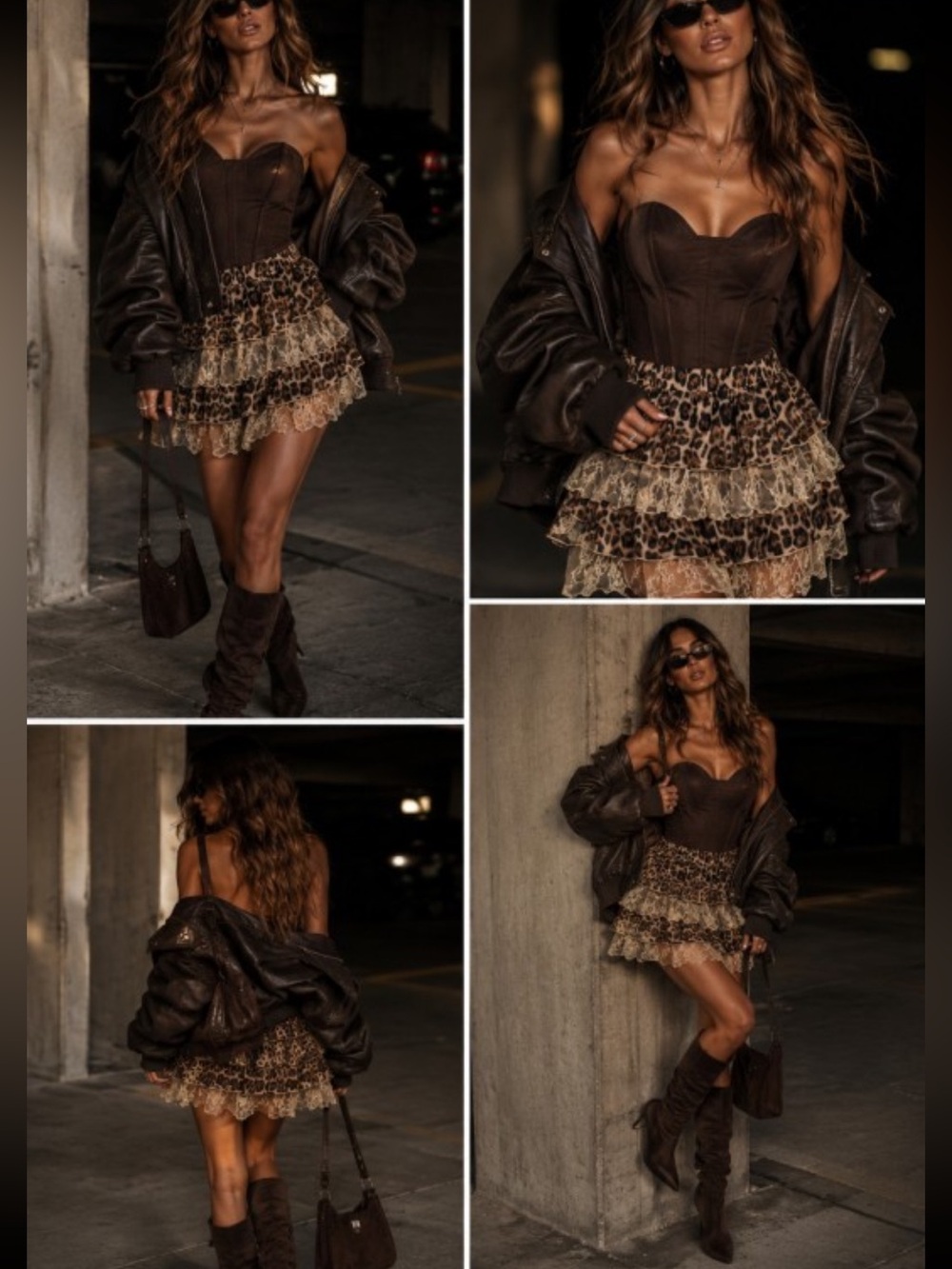 Wild Romance Tiered Lace Flirty Leopard Mini Skirt
